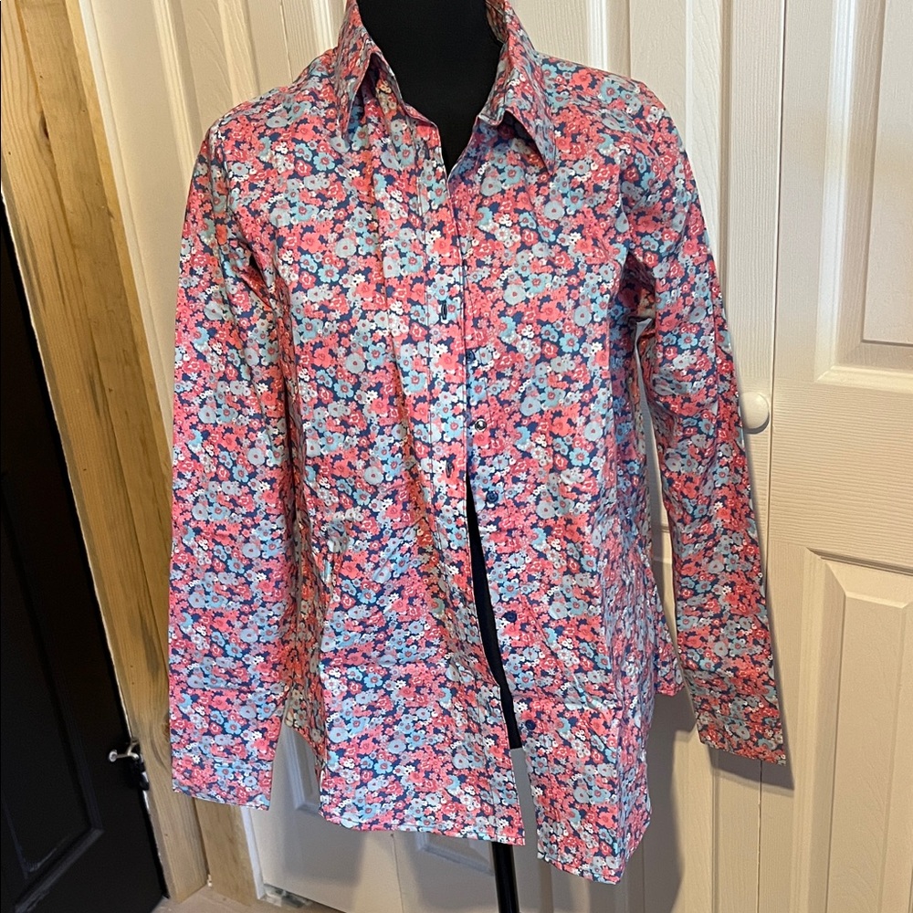 Wrangler Floral Pink and Blue Casual Shirt